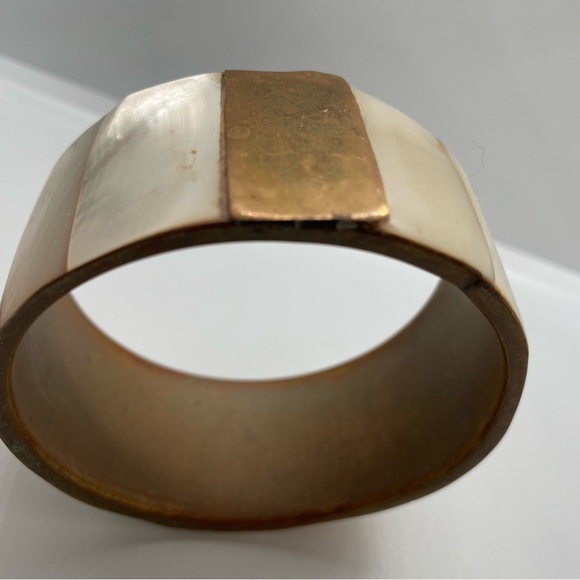 Brass and Shell Inlaid Bracelets - Picture 3 of 4